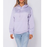 PARISIAN Oversized Draw String Hooded Sweatshirt - Dames - Lila