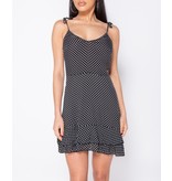 PARISIAN Polka Dot Tiered Hem Strappy Mini Dress - Dames -Zwart