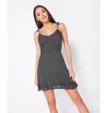 PARISIAN Polka Dot Tiered Hem Strappy Mini Dress - Dames -Zwart