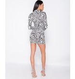 PARISIAN Zebra Print High Neck - Bodycon Dress - Dames -Wit