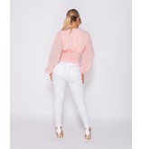 PARISIAN Shirring Detail Wrap Front Top - Dames - Roze PARISIAN Shirring Detail Wrap Front Top - Dames - Roze