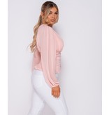 PARISIAN Shirring Detail Wrap Front Top - Dames - Roze PARISIAN Shirring Detail Wrap Front Top - Dames - Roze