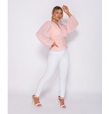 PARISIAN Shirring Detail Wrap Front Top - Dames - Roze PARISIAN Shirring Detail Wrap Front Top - Dames - Roze