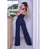 CATWALK Katrina Halter Button Jumpsuit - Dames - Navy