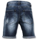 Enos Korte Broek Heren - Gescheurd Short - 9085 - Blauw