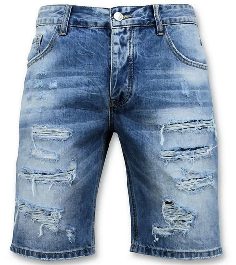 Enos Korte Broek Heren - Ripped Short - 9073 - Blauw