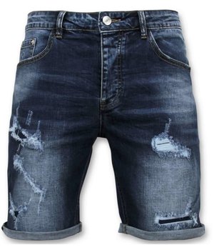 Enos Korte Broek Heren - Jeans Short - 9082 - Blauw