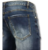 Enos Korte Broek Heren - Jeans Short - 9082 - Blauw