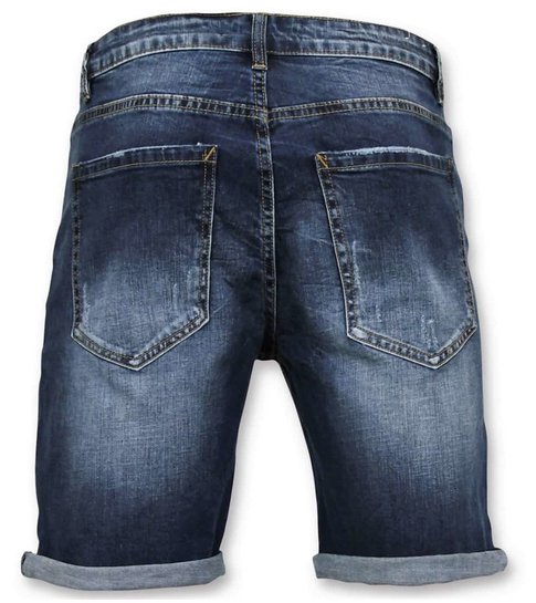 Enos Korte Broek Heren - Jeans Short - 9082 - Blauw