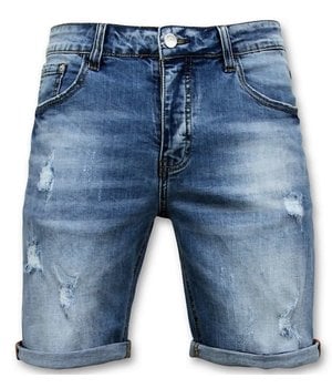 Enos Korte Broek Heren - Denim Short - 9078 - Blauw