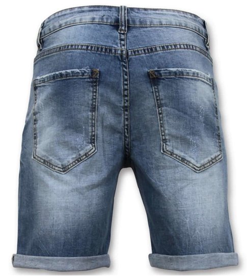 Enos Korte Broek Heren - Denim Short - 9078 - Blauw