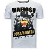 Local Fanatic Stoere Heren T-shirt  - Cosa Nostra Mafioso - Wit