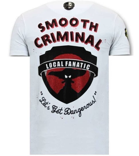 Local Fanatic Luxe Heren T-shirt - Crime Empire - Wit