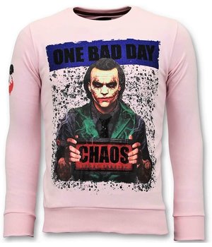 Local Fanatic Exclusieve Sweater Heren - The Joker Man - Roze