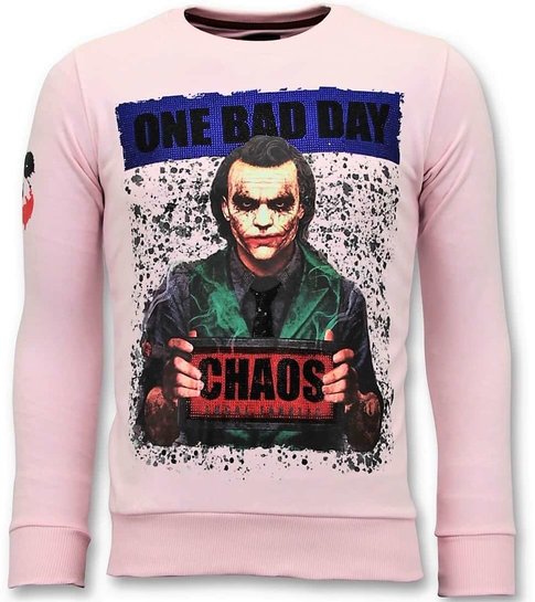 Local Fanatic Exclusieve Sweater Heren - The Joker Man - Roze