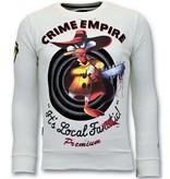 Local Fanatic Luxe Heren Sweater - Crime Empire  - Wit