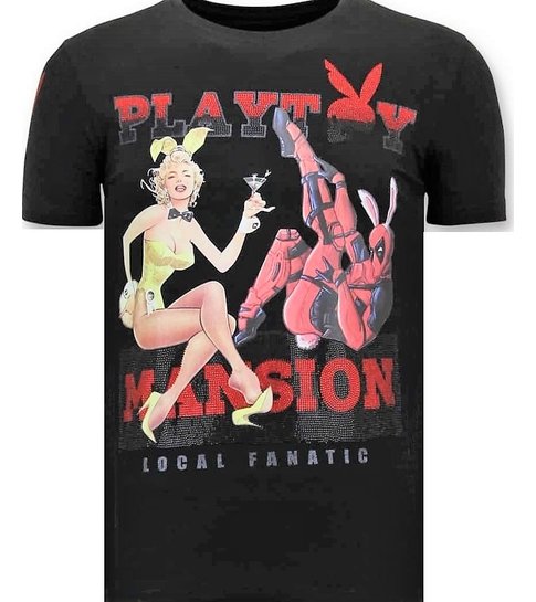 LF Luxe Heren T shirt  - The Playtoy Mansion - Zwart