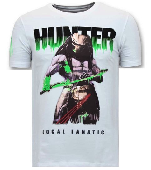 Local Fanatic Luxe Heren T shirt - Predator Hunter - Wit