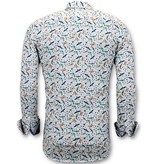 TONY BACKER Luxe Heren Overhemden Digitale Print - 3063 - Wit