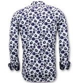TONY BACKER Luxe Aparte Casual Heren Overhemden - Digitale Print - 3058 - Wit
