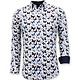 Luxe Hippe Heren Overhemden - Digitale Print - 3057 - Wit