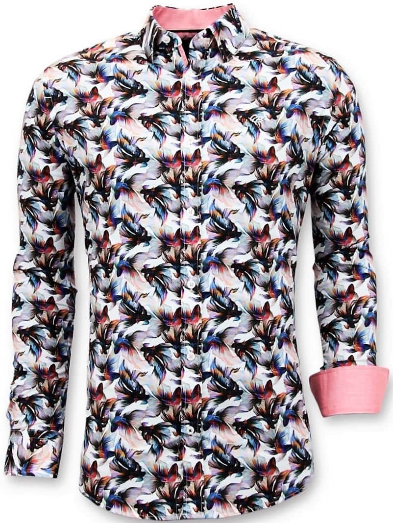 Luxe Heren Slim Fit Overhemd met Digitale Print | - Style