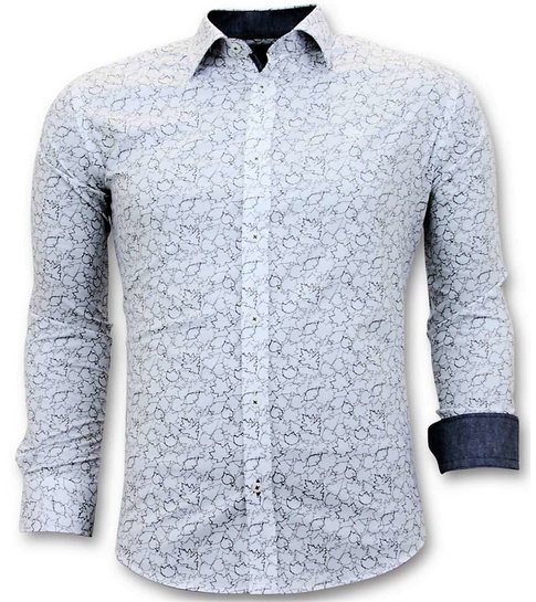 TONY BACKER Exclusieve Italiaanse Heren Overhemd -  Slim Fit - 3048 - White