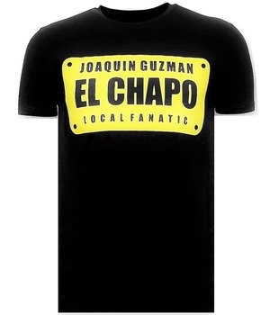 Local Fanatic Luxe Mannen T-shirt - Joaquin Guzman El Chapo - Zwart