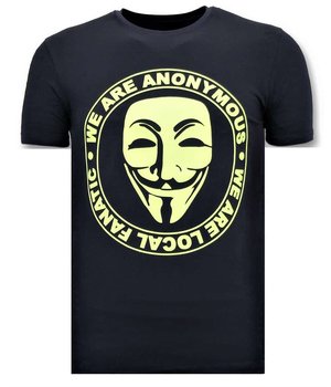 Local Fanatic Exclusief Heren T-shirt - We Are Anonymous - Blauw
