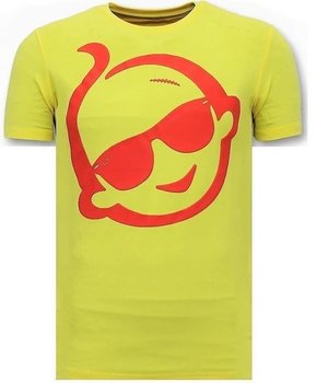 Local Fanatic T-shirt Heren Met Print - Zwitsal Met Sunglass - Geel