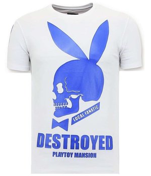 Local Fanatic Exclusief Heren T-shirt  - Destroyed Playtoy - Wit