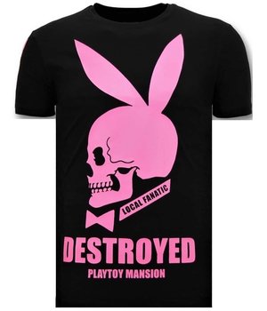 Local Fanatic Exclusief Mannen T-shirt  - Destroyed Playtoy - Zwart