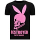 Exclusief Mannen T-shirt  - Destroyed Playtoy - Zwart