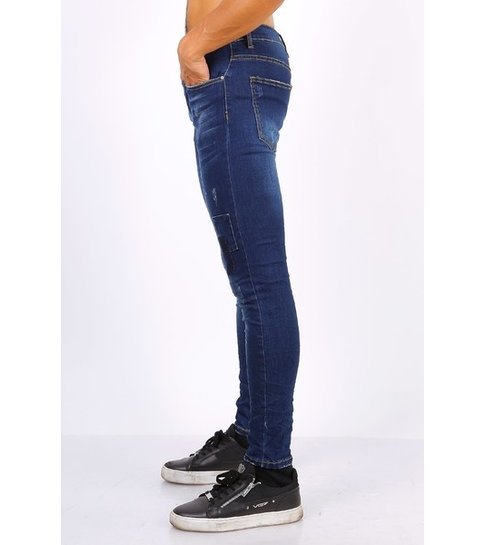 TRUE RISE Strakke Heren Jeans - Biker Jeans Mannen - 5029 - Blauw
