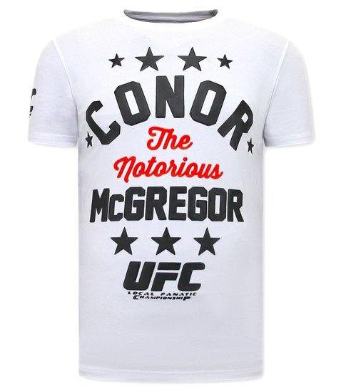 Local Fanatic The Notorious Mcgregor Print Shirt Heren - UFC - Wit