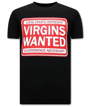 Local Fanatic Shirt met Print Heren - Virgins Wanted - Zwart