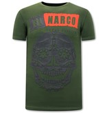 Local Fanatic T-shirt Heren met Opdruk - El Narco  - Groen