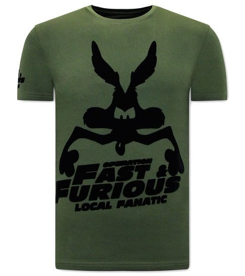 Local Fanatic Grappige t shirts Mannen  - Fast and Furious - Groen