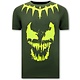 Heren T shirts met Print  - Venom Face Neon  - Groen