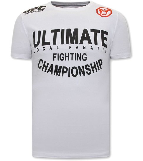 Local Fanatic Ultimate Fighting Heren Tshirt  - Wit