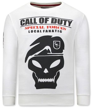 Local Fanatic Heren Sweater met Print - Call Of Duty - Beige