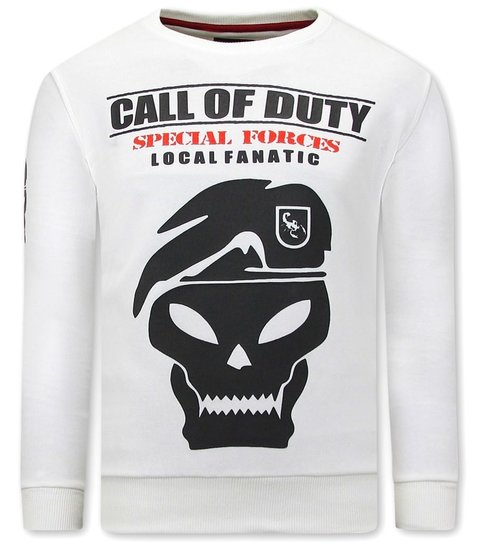 Local Fanatic Heren Sweater met Print - Call Of Duty - Beige