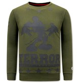 Local Fanatic Heren Sweater met Print - Terror Mouse - Groen