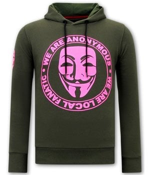 Local Fanatic Hoodie Heren Print - We Are Anonymous - Groen