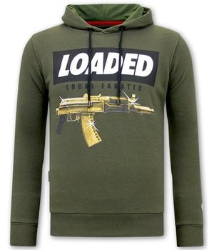 Local Fanatic Hoodie Heren Print - Loaded Gun - Groen