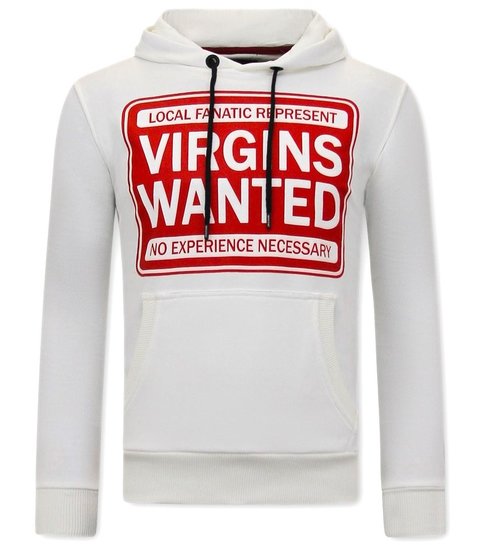 Local Fanatic Hoodie Heren Print - Virgins Wanted - Beige