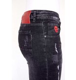 Local Fanatic Exclusive Jeans met Scheuren Heren  - 1012 - Zwart