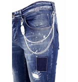 Local Fanatic Exclusieve Jeans met Verfspatten Heren - 1010 - Blauw