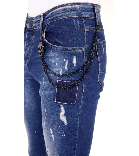 LF Exclusieve Heren Jeans met Verfspetters - 1026 - Blauw