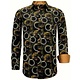 Luxe Satijn Overhemd Heren Print - 3078NW - Zwart / Bruin